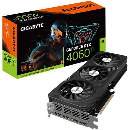 Видеокарта Gigabyte GeForce RTX 4060 Ti 8192Mb, Gaming OC 8 Gb (GV-N406TGAMING OC-8GD) 2xHDMI, 2xDP, Ret