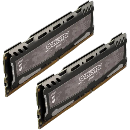 Модуль памяти DIMM 16Gb 2х8Gb DDR4 PC25600 3200MHz Crucial Ballistix Sport LT Gray (BLS2K8G4D32AESBK)