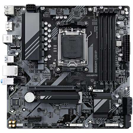 Материнская плата Gigabyte B650M D3HP Socket-AM5 AMD B650 4xDDR5, 4xSATA3, RAID, 2xM.2, 1xPCI-E16x, 3xUSB3.2, 1xUSB3.2 Type C, 2xDP, HDMI, 2.5Glan, mATX Ret