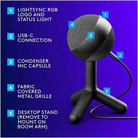 Микрофон  Logitech Yeti Orb Black