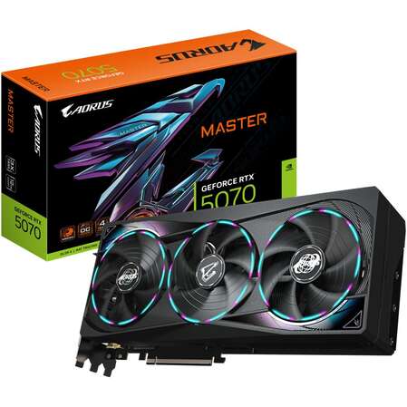 Видеокарта Gigabyte GeForce RTX 5070 12288Mb, AORUS Master 12 Gb (GV-N5070AORUS M-12GD) 1xHDMI, 3xDP, Ret