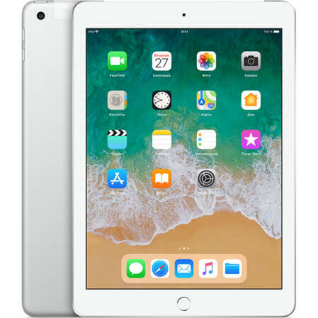 Планшет Apple iPad (2018) 128Gb WiFi + Cellular Silver (MR732RU/A)