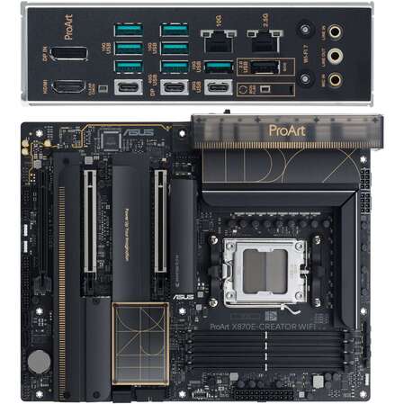 Материнская плата ASUS ProArt X870E-Creator WiFi X870E Socket AM5 4xDDR5, 4xSATA3, RAID, 4xM.2, 3xPCI-E16x, 7xUSB3.2, 3xUSB3.2 Type C, DP, HDMI, WiFi, 2xGlan, ATX