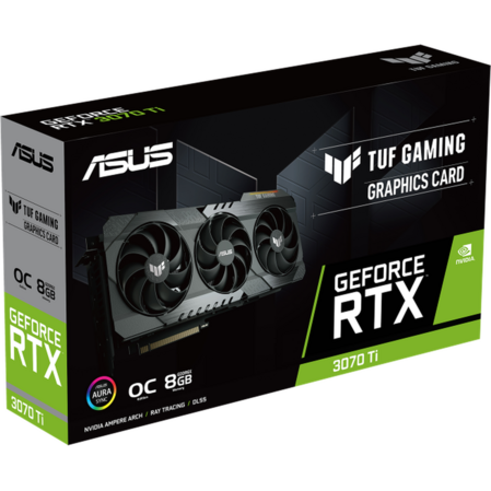 Видеокарта ASUS GeForce RTX 3070 Ti 8192Mb, TUF Gaming O8G (TUF-RTX3070Ti-O8G-Gaming) 2xHDMI, 3xDP, Ret