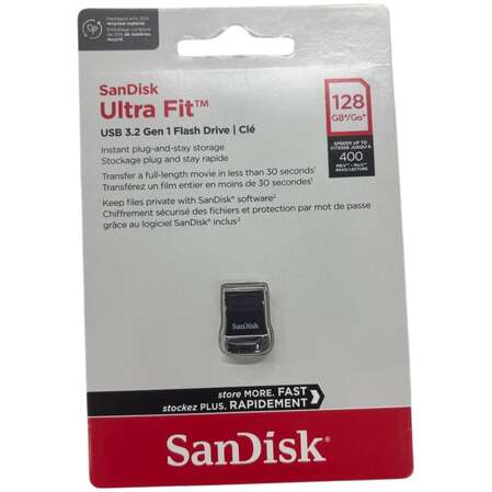 USB Flash накопитель 128GB SanDisk Ultra Fit (SDCZ430-128G-G46) USB 3.2 Gen 1 Черный