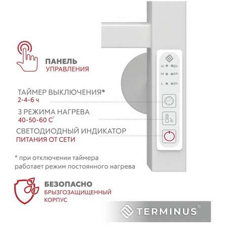 Электрический полотенцесушитель TERMINUS Сицилия П6 450х600 КС белый матовый 4670078527615