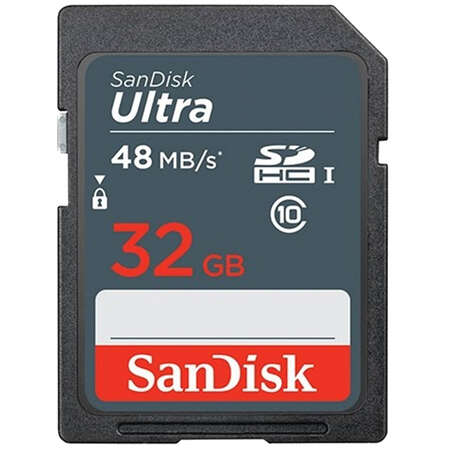 Карта памяти SecureDigital 32Gb Sandisk Ultra SDHC class 10 UHS-I (SDSDUNB-032G-GN3IN)
