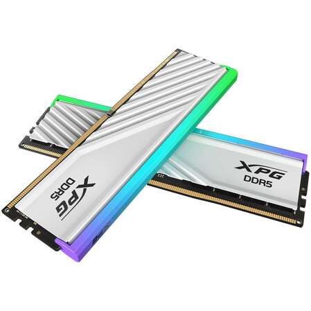 Модуль памяти DIMM 32Gb 2х16Gb DDR5 PC51200 6400MHz ADATA XPG Lancer Blade RGB White (AX5U6400C3216G-DTLABRWH)