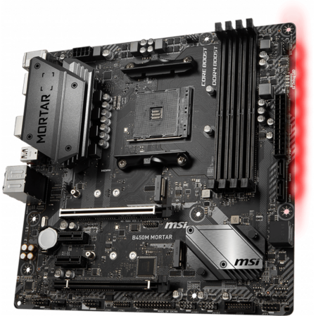 Материнская плата MSI B450M Mortar Max B450 Socket AM4 4xDDR4, 4xSATA3, RAID, 2xM.2, 2xPCI-E16x, 5xUSB3.1, 1xUSB3.1 Type C, DP, HDMI, Glan, mATX
