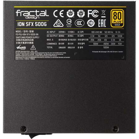 Блок питания 500W Fractal Design Ion SFX FD-PSU-ION-SFX-500G-BK-EU 