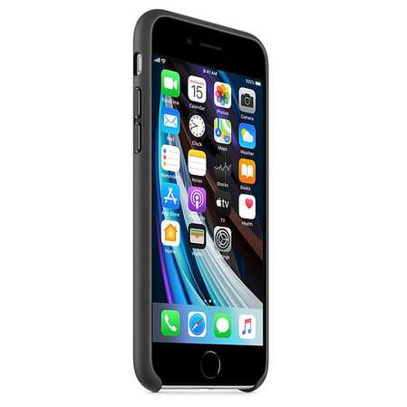 Чехол для Apple iPhone SE (2020) Leather Case Black