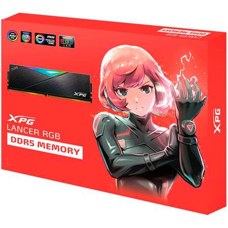 Модуль памяти DIMM 64Gb 2х32Gb DDR5 PC48000 6000MHz ADATA Lancer RGB Black (AX5U6000C3032G-DCLARBK)