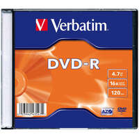 Оптический диск DVD-R диск Verbatim 4,7Gb 16x SlimCase 20шт (43547)