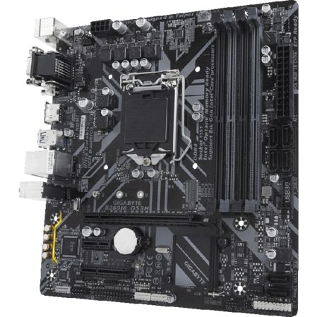 Материнская плата Gigabyte B360M DS3H B360 Socket-1151v2 4xDDR4, 6xSATA3, 1xM.2, 1xPCI-E16x, 4xUSB3.1, D-Sub, DVI-D, HDMI, Glan, mATX