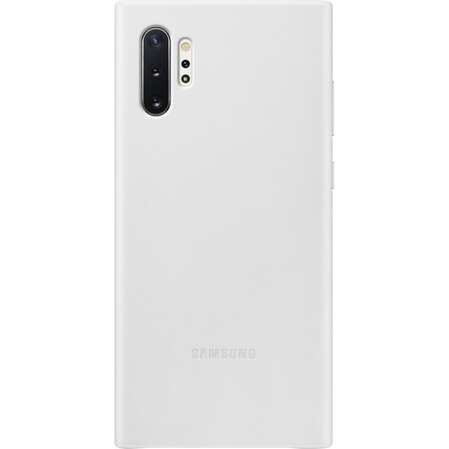 Чехол для Samsung Galaxy Note 10+ (2019) SM-N975 Leather Cover белый