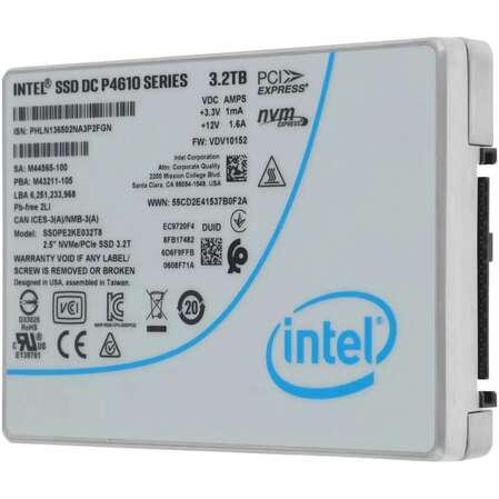 Внутренний SSD-накопитель 3.2Tb Intel DC P4610 SSDPE2KE032T807 2.5" U.2 PCIe NVMe 3.0 x4