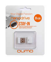 USB Flash накопитель 8GB Qumo Nano (QM8GUD-NANO-W) USB 2.0 белый
