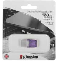 USB Flash накопитель 128GB Kingston DataTraveler microDUO 3C G3  (DTDUO3CG3/128GB) USB 3.0 Черный