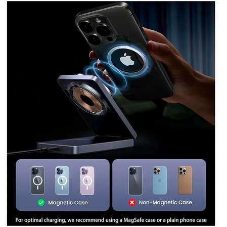 Беспроводная зарядная панель 2 в 1 Для IPhone, Airpods Ugreen W528 (45056) 7.5W Grey