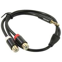 Переходник-разветвитель Jack 3.5 mm M/2RCA F Vention VAB-R02-B030 гибкий