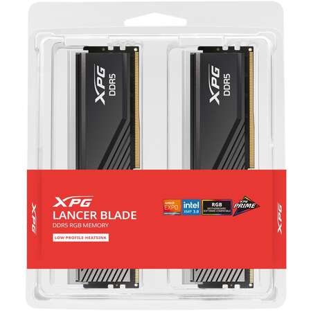 Модуль памяти DIMM 32Gb 2х16Gb DDR5 PC51200 6400MHz ADATA XPG Lancer Blade RGB Black (AX5U6400C3216G-DTLABRBK)