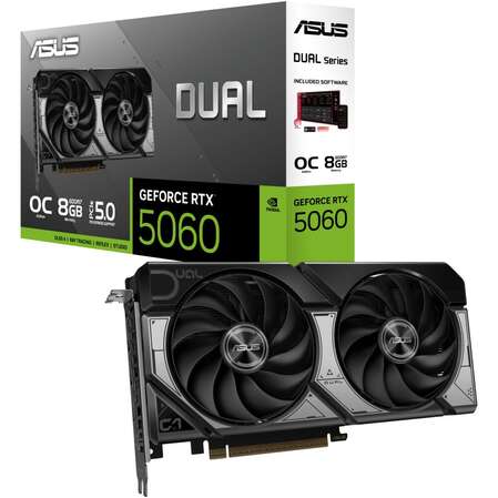 Видеокарта ASUS GeForce RTX 5060 8192Mb, Dual OC 8Gb (Dual-RTX5060-O8G) 1xHDMI, 3xDP, Ret