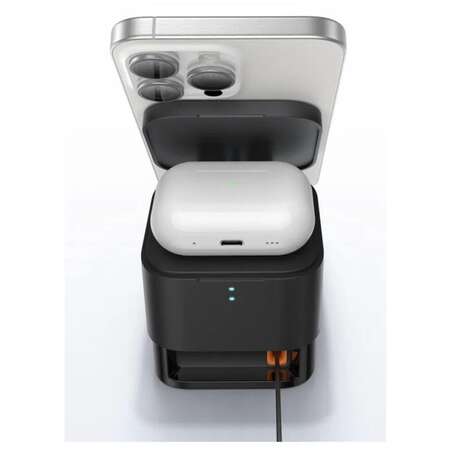 Беспроводная зарядная панель 2 в 1 Для IPhone, Airpods Baseus MagPro Cube 15W Grey