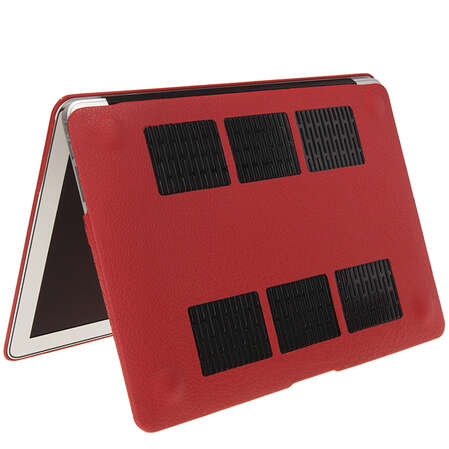 Чехол жесткий для MacBook Air 13" Heddy, кожаный, красный