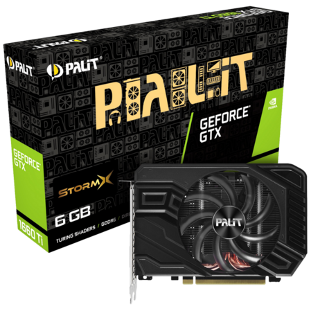 Видеокарта Palit GeForce GTX 1660 Ti 6144Mb, StormX 6G (NE6166T018J9-161F) DVI-D, HDMI, DP, Ret