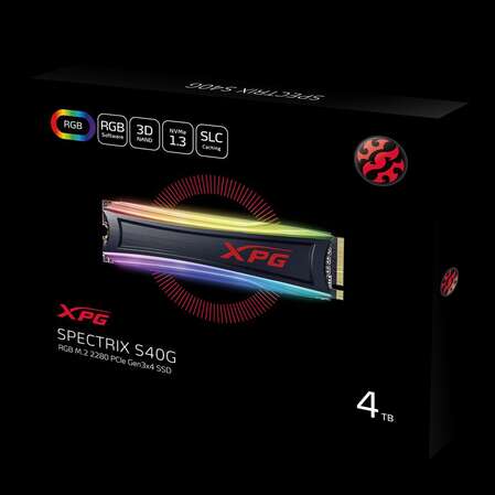 Внутренний SSD-накопитель 4096Gb A-Data XPG Spectrix S40G RGB AS40G-4TT-C M.2 2280 PCIe NVMe 3.0 x4
