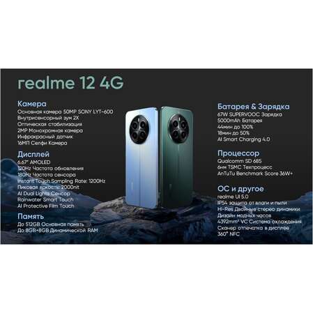 Смартфон Realme 12 4G 8/256GB RU Green