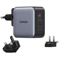Сетевое зарядное устройство Ugreen Nexode CD296 (90409) 65W GaN 2xUSB-C + USB-A темно-серый
