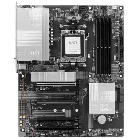 Материнская плата MSI Pro B840-P WiFi Socket-AM5 AMD B840 4xDDR5, 4xSATA3, RAID, 2xM.2, 5xPCI-E16x, 3xUSB3.2, 1xUSB3.2 Type C, HDMI, WiFi, 2.5Glan, ATX Ret