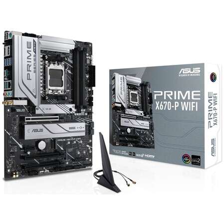 Материнская плата ASUS Prime X670-P-CSM X670 Socket AM5 4xDDR5, 6xSATA3, RAID, 3xM.2, 3xPCI-E16x, 7xUSB3.2, 1xUSB3.2 Type C, DP, HDMI, 2.5Glan, ATX