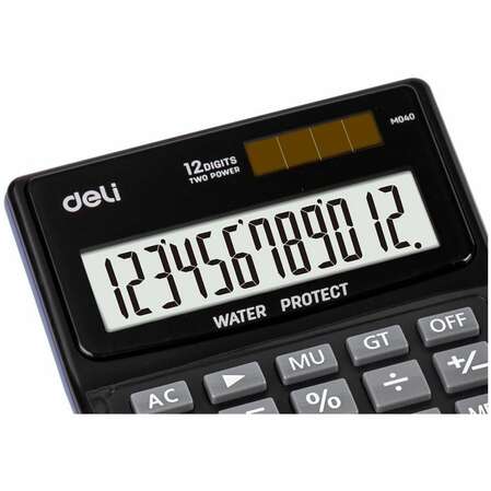 Калькулятор Deli EM04031 черный 12-разр.