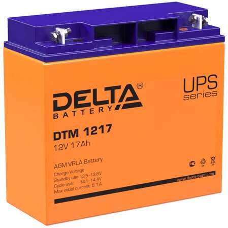 Батарея Delta DTM 1217, 12V  17Ah (Battary replacement APC rbc7, rbc55, rbc11 181мм/77мм/167мм)