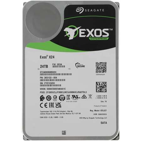 Внутренний жесткий диск 3,5" 24Tb Seagate (ST24000NM002H) 512Mb 7200rpm SATA3 Exos X24