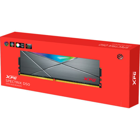 Модуль памяти DIMM 8Gb DDR4 PC28800 3600MHz ADATA XPG Spectrix D50 RGB Grey (AX4U36008G18I-ST50)