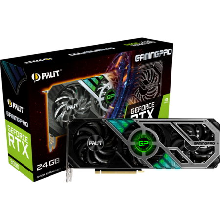 Видеокарта Palit GeForce RTX 3090 24576Mb, GamingPro (NED3090019SB-132BA) 1xHDMI, 3xDP, Ret