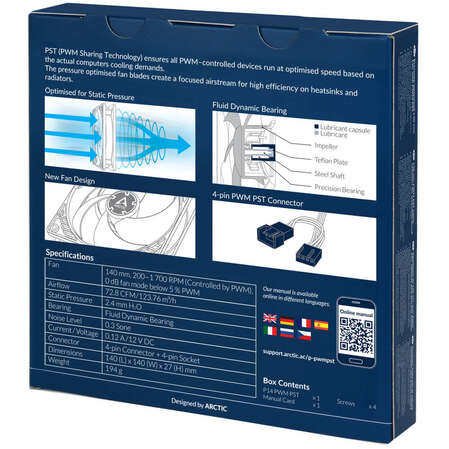 Вентилятор 140x140 Arctic Cooling P14 PWM PST (ACFAN00125A) Ret
