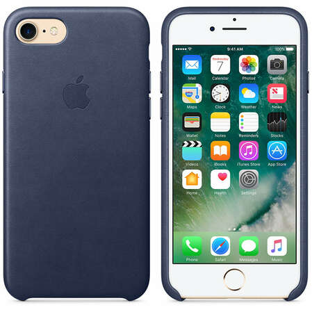 Чехол для Apple iPhone 7 Leather Case Midnight Blue  