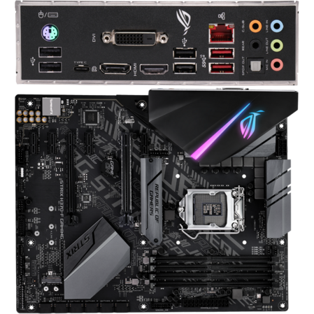 Материнская плата ASUS ROG Strix H370-F Gaming H370 Socket-1151v2 4xDDR4, 6xSATA3, RAID, 2xM.2, 2xPCI-E16x, 2xUSB3.1, 1xUSB3.1 Type C, DVI-D, DP, HDMI, Glan, ATX