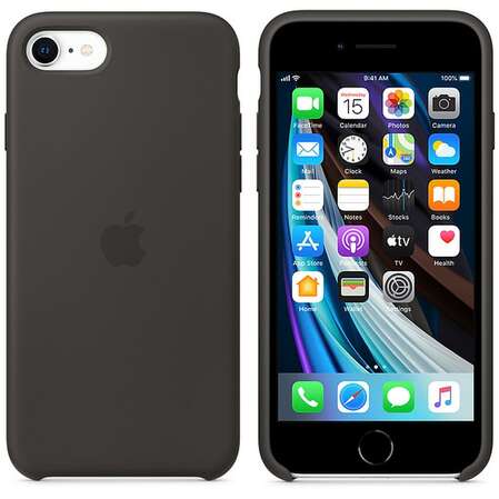 Чехол для Apple iPhone SE (2020) Silicone Case Black