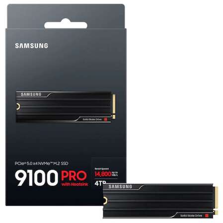 Внутренний SSD-накопитель 4000Gb Samsung 9100 Pro with Heatsink (MZ-VAP4T0CW) M.2 2280 PCI-E 5.0 x4