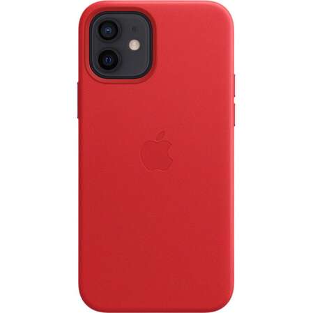 Чехол для Apple iPhone 12\12 Pro Leather Case with MagSafe Red