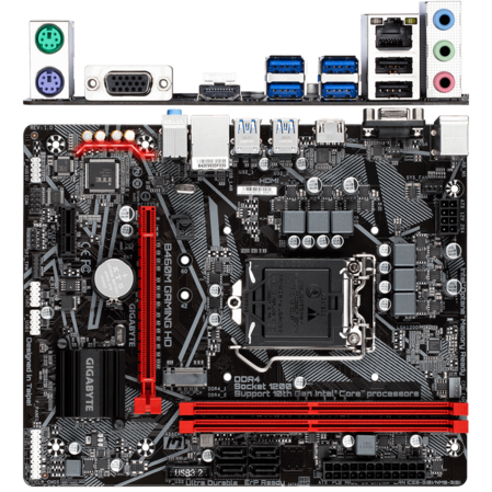 Материнская плата Gigabyte B460M Gaming HD B460 Socket-1200 2xDDR4, 4xSATA3, 1xM.2, 1xPCI-E16x, 4xUSB3.2, D-Sub, HDMI, Glan, mATX