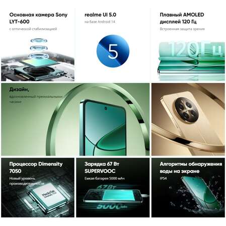 Смартфон Realme 12+ 5G 8/256GB RU Green