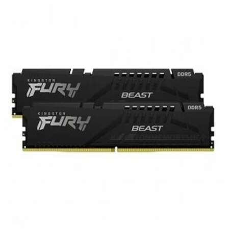 Модуль памяти DIMM 64Gb 2х32Gb DDR5 PC44800 5600MHz Kingston Fury Beast Black (KF556C40BBK2/64)