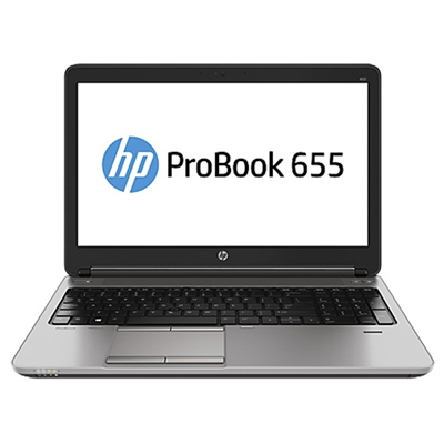 Ноутбук HP ProBook 655 G1 15.6"(1366x768 (матовый))/AMD A6 5350M(2.9Ghz)/4096Mb/500Gb/DVDrw/Cam/BT/WiFi/55WHr/war 1y/2.32kg/silver/black metal/W7Pro64