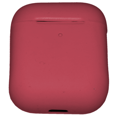 Чехол силиконовый Brosco для Apple AirPods 2 розово-красный